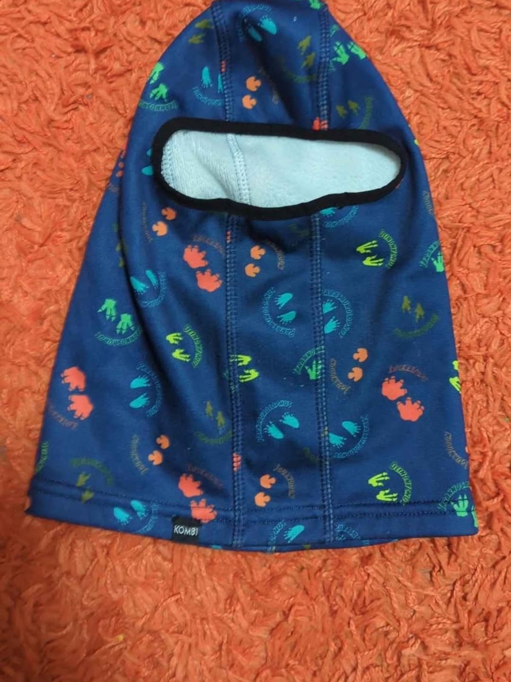 Kombi Kids Blue Printed Balaclava with Neon Accents